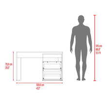 Escritorio Rook, Bardolino y Capri, con espacio para objetos decorativos