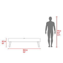 Mesa Para Tv Ralf, Wengue, con patas metálicas y espacio de tv hasta 70 pulgadas