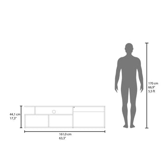 Mesa para TV Seman, Fresno Europeo y Blanco, con capacidad de TV hasta 70'' ZF