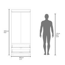 Closet Wend, Wengue, con dos cajones y dos puertas batientes ZF