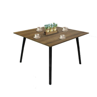 Combo Comedor Cuadrado 4p (75x90x90) Amaretto + 4 Sillas Negras