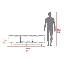 Mesa Para Tv Toulo, Wengue y Fresno, con espacio para TV de 80''