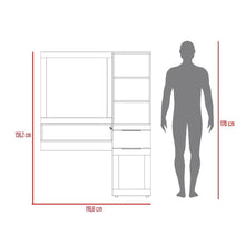 Mueble Tocador o Barberia Elit, Nogal, con un cajon