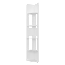 Biblioteca Esquinera Home 7, Blanco, Con Diseño Moderno y 4 Entrepaños ZF