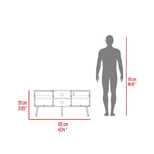 Mesa Para TV Mirabella, Wengue y Miel, Con dos puertas para tv 55"