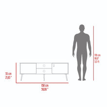 Mesa para TV Mirabella, Wengue y Fresno Europeo, con Dos Puertas para TV 65"