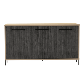 Mueble Auxiliar Tulsa, Beige y Gris, con Variedad de Entrepaños