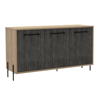 Mueble Auxiliar Tulsa, Beige y Gris, con Variedad de Entrepaños