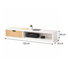 Mesa de Tv Flotante Tolouse 30x120x30cm Blanco/Madera