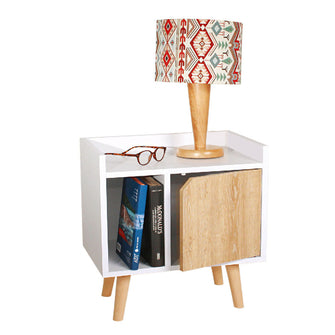 Set X 2 Mesas De Noche Dreams 50x45x30cm Blanca Con Puerta
