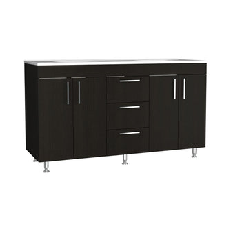 Mueble para Lavamanos Homer, Wengue, con 4 Puertas y 3 Cajones