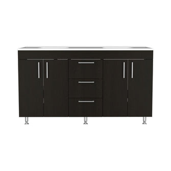 Mueble para Lavamanos Homer, Wengue, con 4 Puertas y 3 Cajones