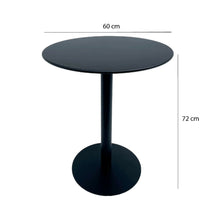 Comedor Redondo Metálico Maiu Negro + 2 Sillas Interior y Exterior