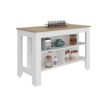 Barra de Cocina Cala, Kronos Blanco y Kronos Fresno, Con amplia superficie en la mesa ZF