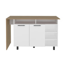 Barra de Cocina Corsia, Kronos Blanco y Kronos Fresno, con Dos Puertas Abatibles  ZF