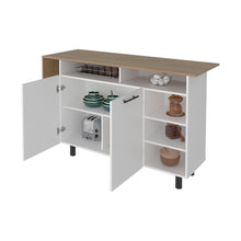 Barra de Cocina Corsia, Kronos Blanco y Kronos Fresno, con Dos Puertas Abatibles  ZF
