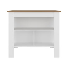 Barra de Cocina Cala, Kronos Blanco y Kronos Fresno, con Amplia Superficie en la Mesa ZF