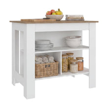 Barra de Cocina Cala, Kronos Blanco y Kronos Fresno, con Amplia Superficie en la Mesa ZF