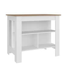 Barra de Cocina Cala, Kronos Blanco y Kronos Fresno, con Amplia Superficie en la Mesa ZF