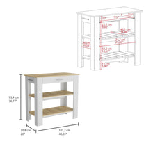 Barra de Cocina Cala, Blanco y Macadamia, con toallero