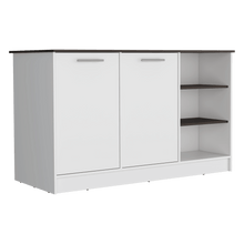 Barra de Cocina Ginger, Blanco y Milan, contiene tres entrepaños para guardar objetos de cocina