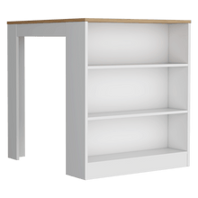 Barra de Cocina Mayer, Blanco y Macadamia, con tres entrepaños para ubicar vasos y frascos