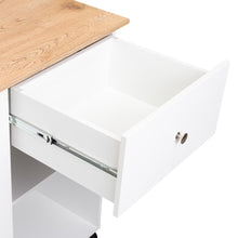 Barra de Cocina Movix, Blanco y Macadamia, con dos entrepaños internos para almacenamiento