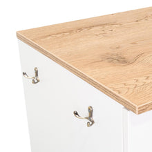 Barra de Cocina Movix, Blanco y Macadamia, con dos entrepaños internos para almacenamiento