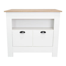 Barra de Cocina Arlet, Blanco y Macadamia, con amplios espacios de almacenamiento ZF