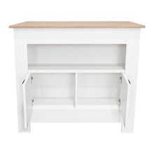 Barra de Cocina Arlet, Blanco y Macadamia, con amplios espacios de almacenamiento ZF