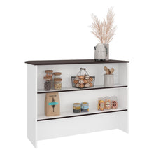 Barra de Cocina Diamante, Kronos Blanco y Kronos Nogal, Con Entrepaños ZF