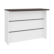 Barra de Cocina Diamante, Kronos Blanco y Kronos Nogal, Con Entrepaños ZF