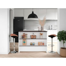 Barra de Cocina Diamante, Kronos Blanco y Kronos Nogal, Con Entrepaños ZF