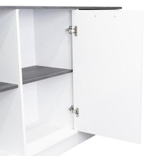 Barra de Cocina Samara, Blanco y Piedra, con Tres Entrepaños