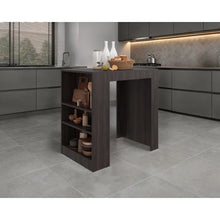 Barra de Cocina Portre, Kronos Nogal, con Amplia Superficie En La Mesa ZF
