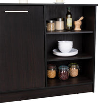 Barra de Cocina Ginger, Wengue, contiene tres entrepaños para guardar objetos de cocina ZF