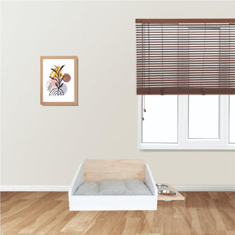 Cama para Mascotas + Comedero Sammy, Beige y Blanco