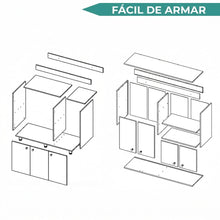 Cocina Completa Napoleon, Kronos blanco, Incluye modulo superior con dos puertas abatibles y modulo inferior con tres puertas abatibles ZF