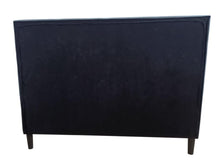 Cama Doble Lisa, Gris Oscuro, Madera roble tapizada
