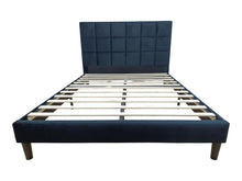 Cama Doble Vertex, Negro, Madera roble tapizada