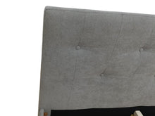 Cama Doble Imperial, Gris, Madera roble tapizada