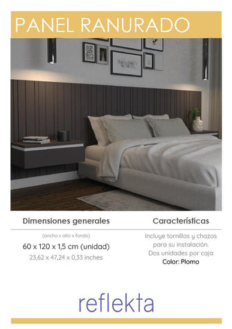 Panel Decorativo Ranurado, Plata Oscuro, para Decorar tus Espacios X2