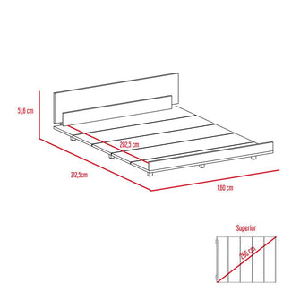 Combo Para Habitación Rut, Incluye Cama - Colchón - Organizador - dos Mesas de Noche y Espejo