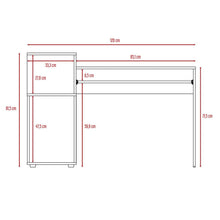 Escritorio Izan Café Claro, con Espacio Para Libros y Objetos Decorativos