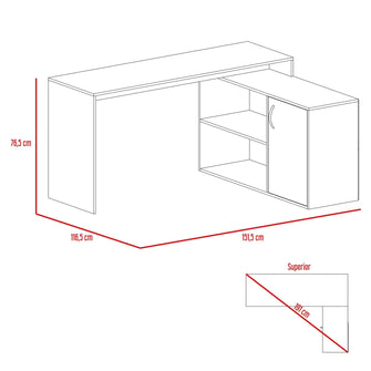 Escritorio En L Axis, Wengue y Blanco Artiko