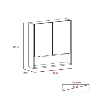 Gabinete de Baño Rawana, Chocolate, Incluye Espejo y Entrepaños Para Guardar Objetos de Aseo X2