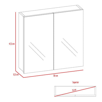 Gabinete de Baño Vanta, Blanco, Incluye Dos Puertas con Espejo y Múltiples Entrepaños X2