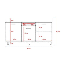 Gabinete Inferior Eris, Macadamia y Blanco, Para Mesón Izquierdo