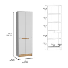 Alacena Soler, Blanco y Macadamia, dos puertas abatibles, facil instalacion