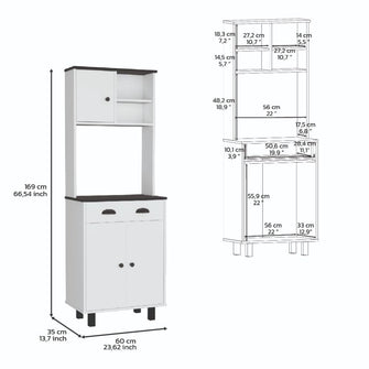 Alacena Nashira, Blanco y Wengue, con puertas abatibles ZF